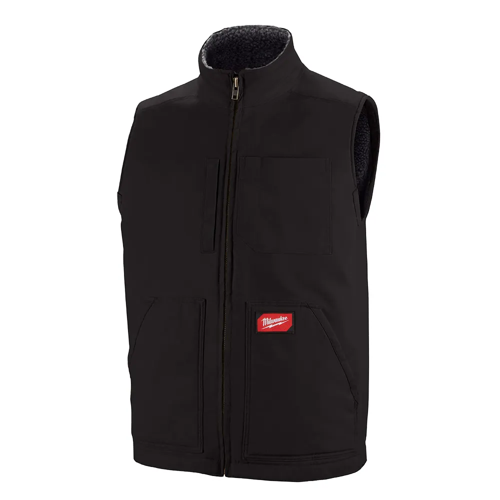 MILWAUKEE GRIDIRON Sherpa Lined Vest - Black 801B