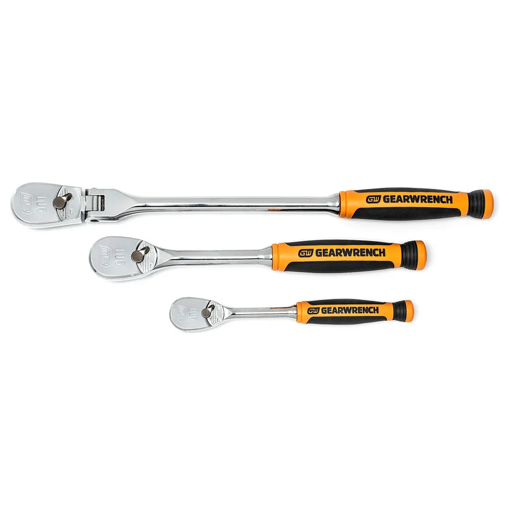 GEARWRENCH 90T Cushion Grip Flex Head Ratchet Set - 3 Piece 81203T