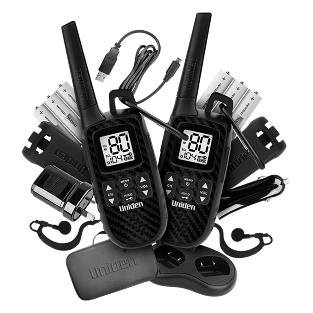 UNIDEN 2W UHF Handheld Radio USB w/ Accessories - Twin Pack UH620-2DLX