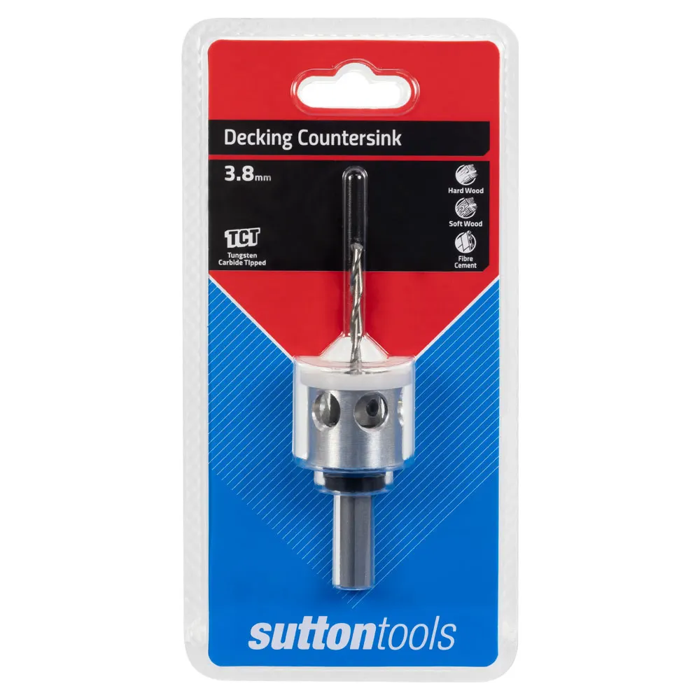 SUTTON 3.8mm 10g TCT-C/S w/ Stop HSS Drill Bit & Countersink Wood C1130380