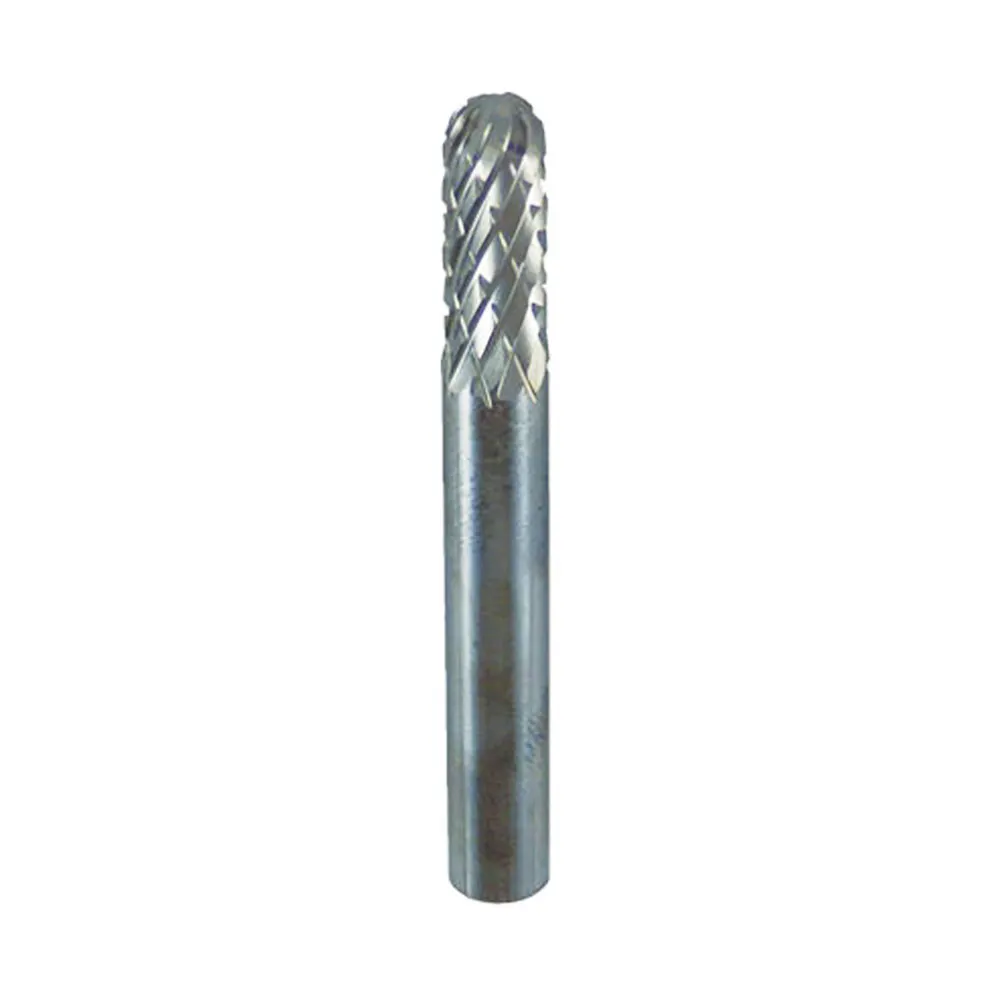 JOSCO 6 x 16mm 1/4inch Shank Ball-Nosed Cylinder Diamond Cut Carbide Burr