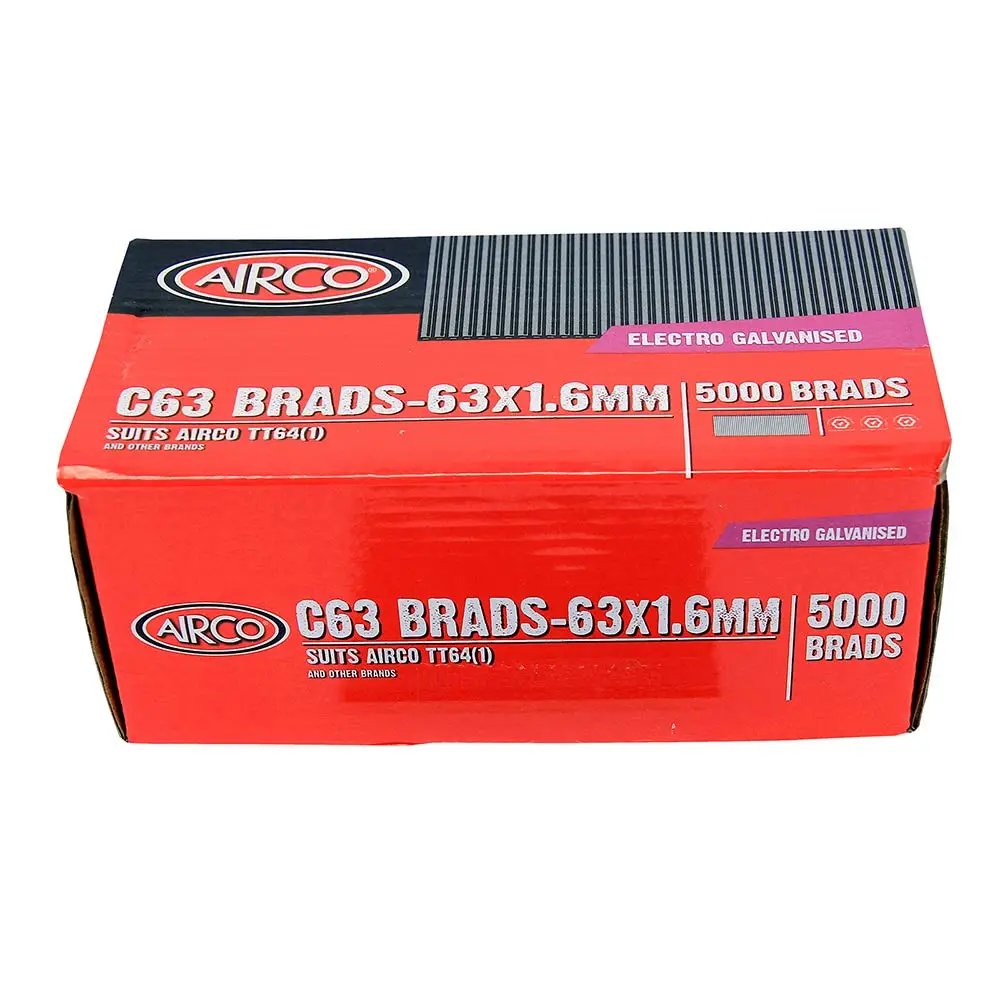 AIRCO C Series Brad Nails - 63 x 1.6mm BC16630