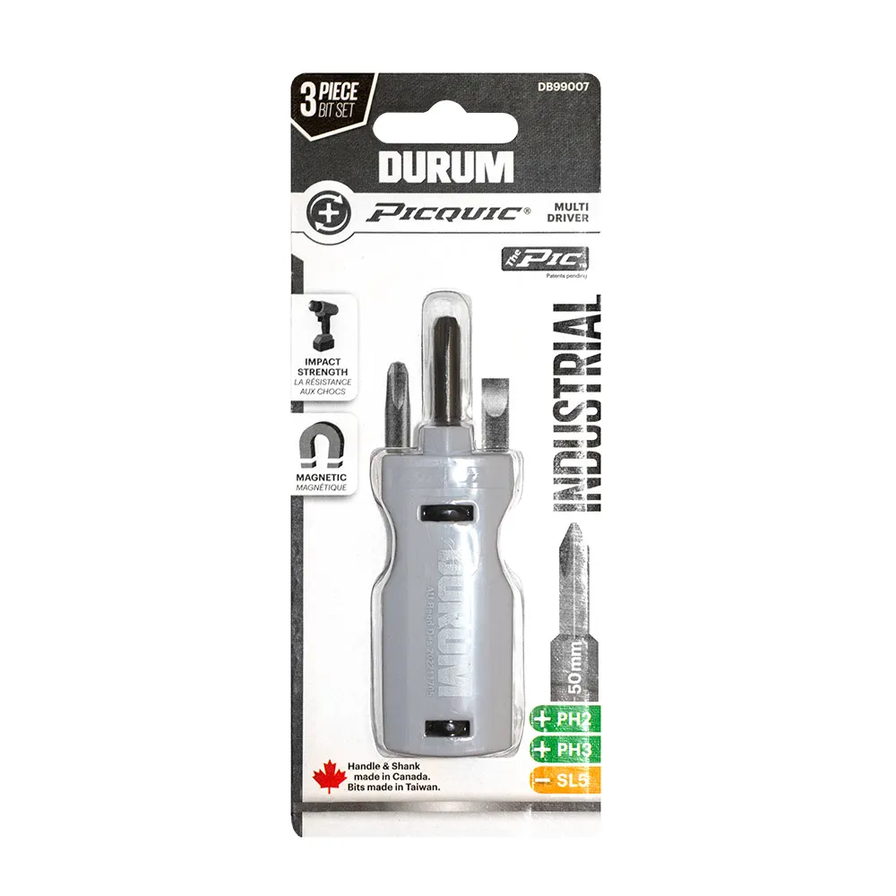DURUM 50mm Screwdriver Multi-bit Set Black - 3 Piece DB99007