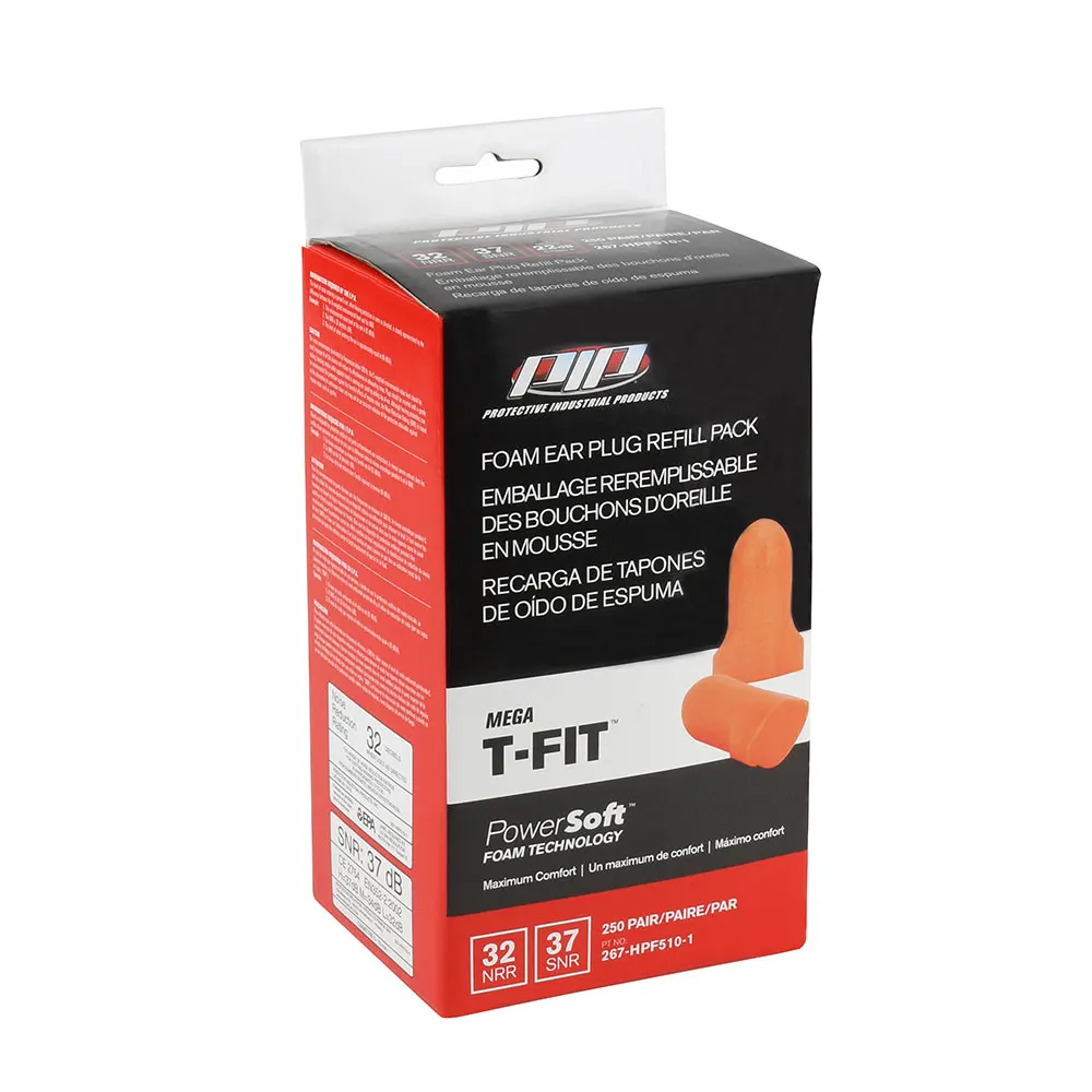 PIP Powersoft Mega-T-Fit Ear Plugs Disposable Refill Box - 250 Loose Pairs 267-HPF510-1