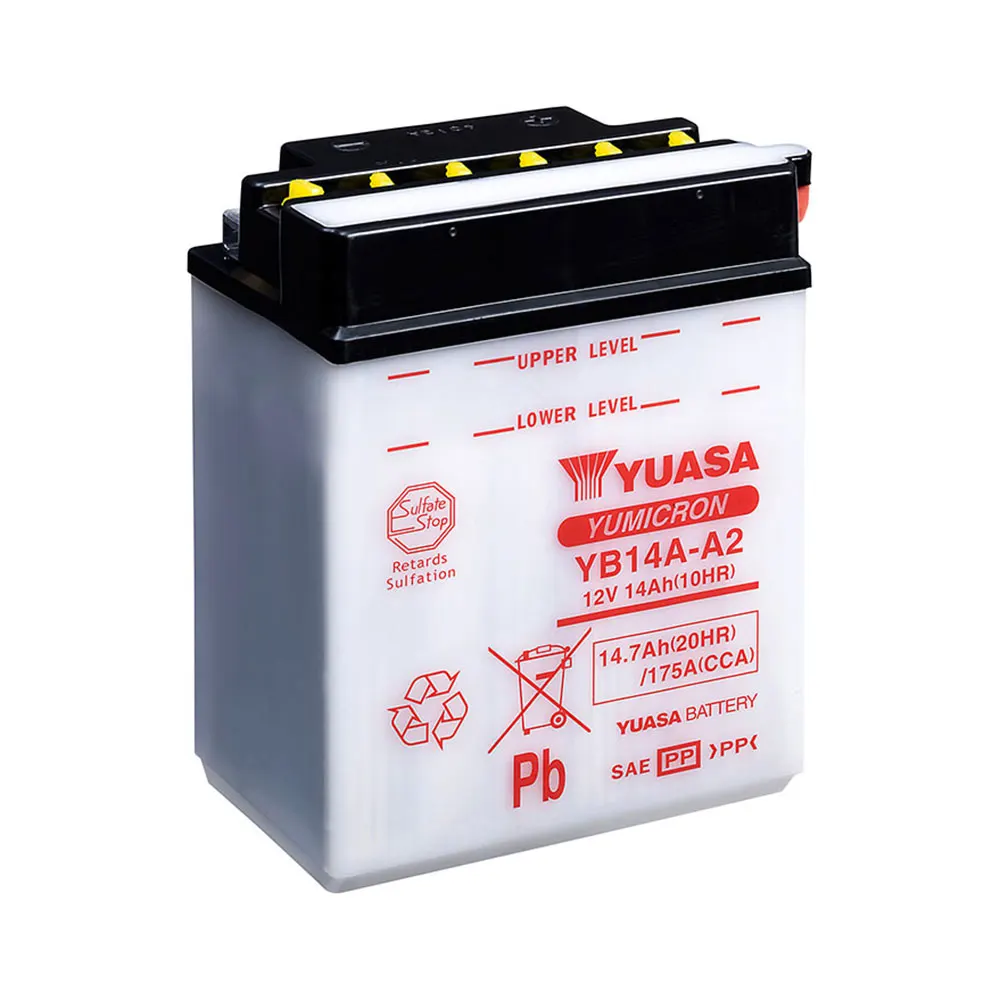 YUASA MOTORCYCLE YB14A-A2 +1LAC Motorcycle Battery 155052