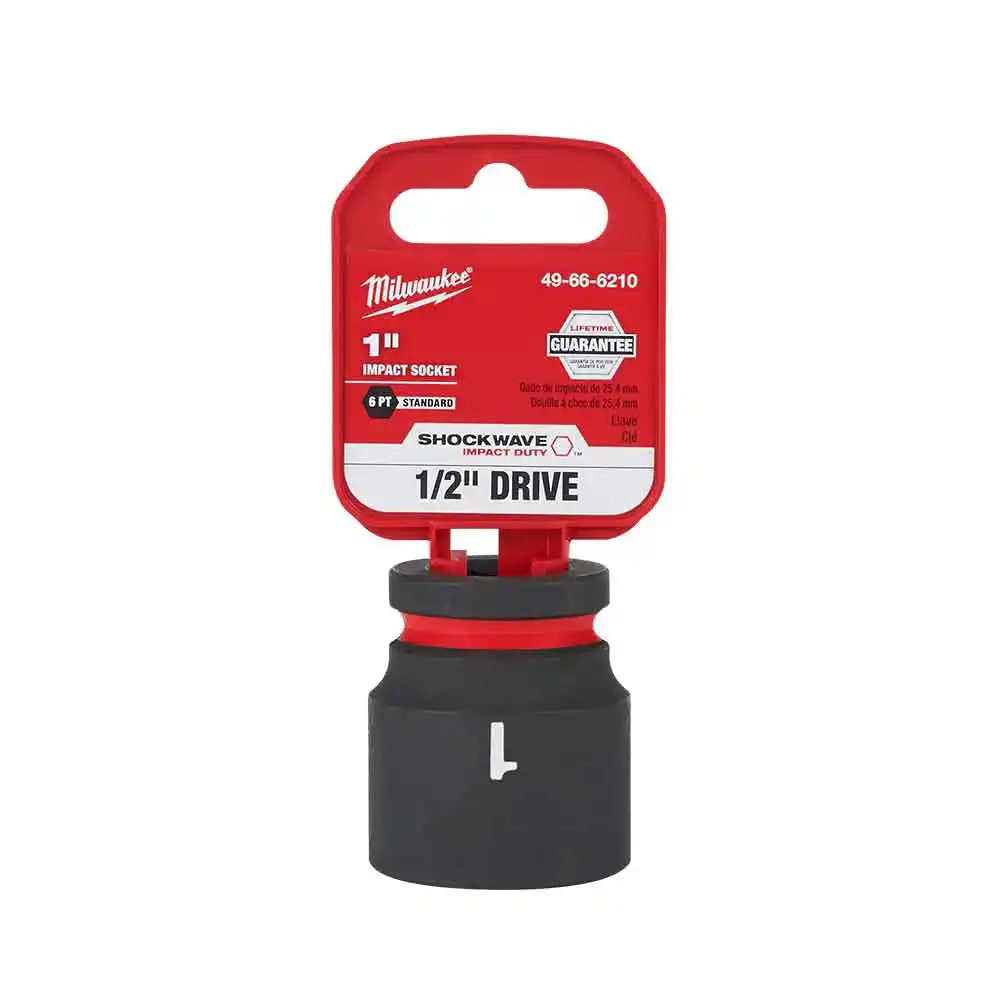 MILWAUKEE SHOCKWAVE 1/2" Drive 1" Standard 6 Point Impact Socket 49666210