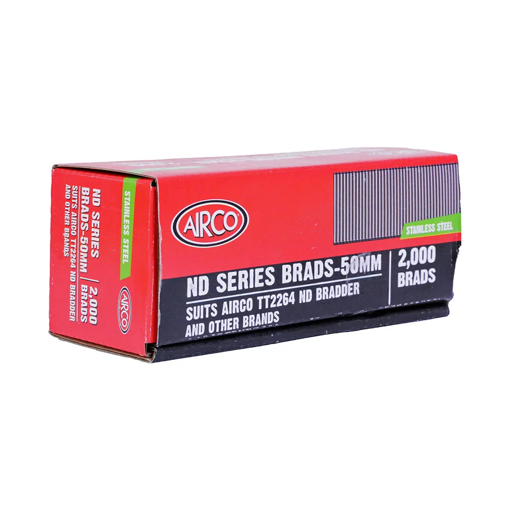AIRCO 50mm S/Steel Brad Nail - 2000 Box BN14503