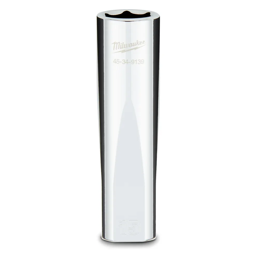 MILWAUKEE 1/2 Drive 15mm Metric 6-Point Deep Socket 45349139