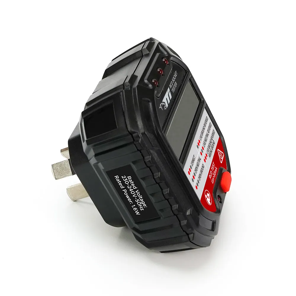 TTI 6 State Socket Tester with RCD Test Button & Digital Display TTIST230RCD