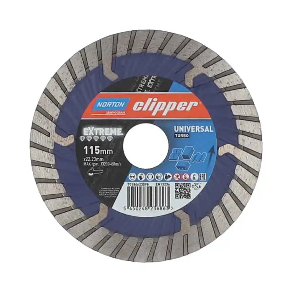 CLIPPER 115 x 22.23/12mm Turbo Segmented Diamond Blade for General Purpose Cutting 70184623598