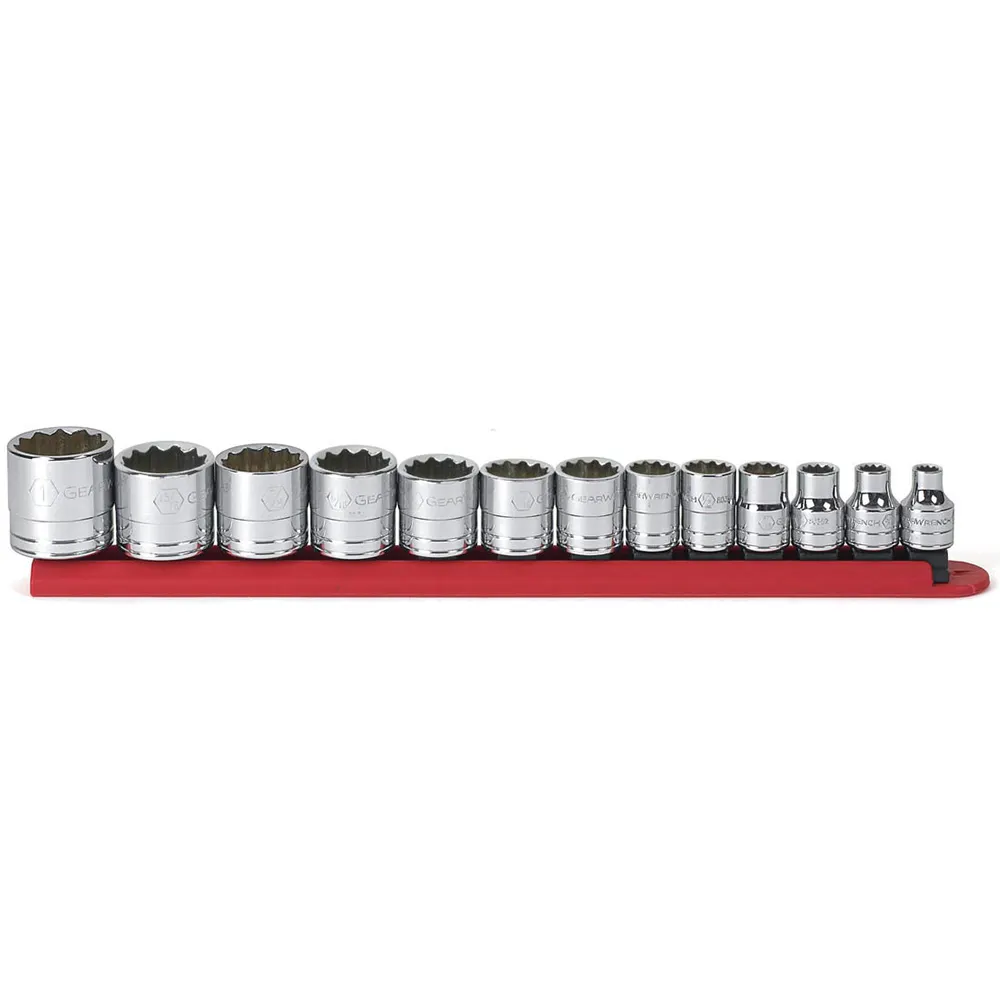 GEARWRENCH 3/8inch Drive AF 12PT Socket Set 13pc on Rail 80561