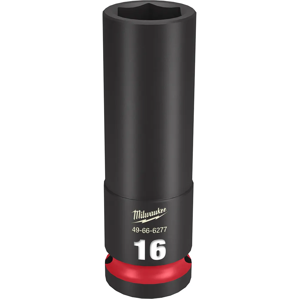 MILWAUKEE 1/2inch Drive 16mm Deep 6 Point Impact Socket - SHOCKWAVE 49666277