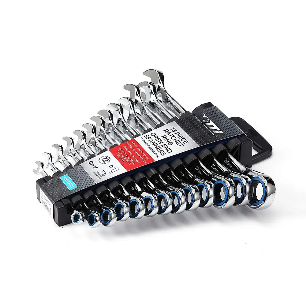 TTI 13 Piece 72 Tooth Metric Ratcheting Spanner Set TRTSM13