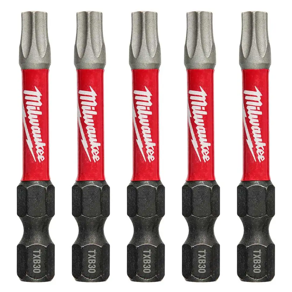 MILWAUKEE T30 x 50mm Torx Power Impact Screwdriver Bit - SHOCKWAVE - 5 Piece 48324698
