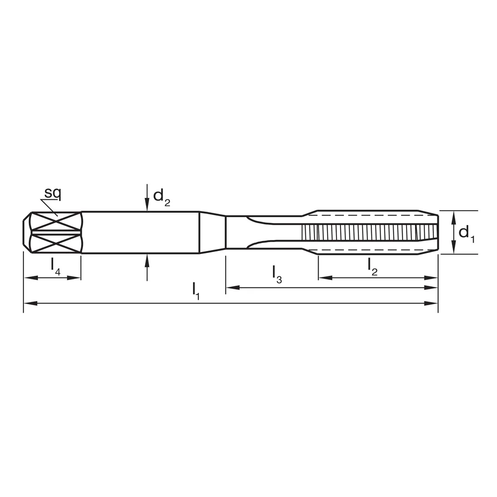 SUTTON M12 x 1.75 Straight Flute Tap - Bottom T3861200