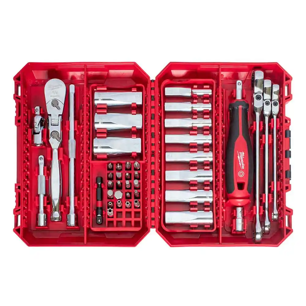 MILWAUKEE 42 Piece 1/4" Premium Metric Bit Socket Set 48229198