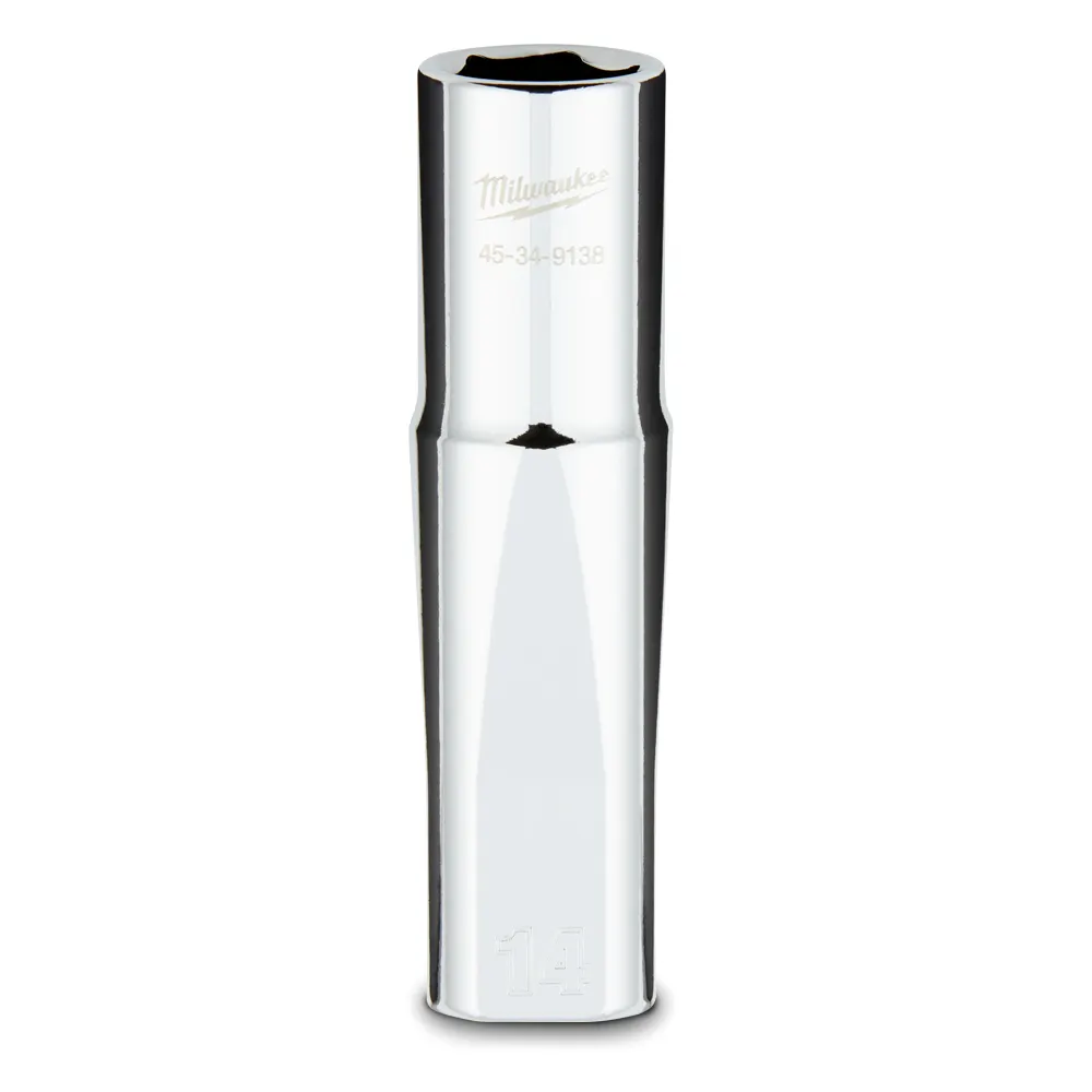 MILWAUKEE 1/2 Drive 14mm Metric 6-Point Deep Socket 45349138