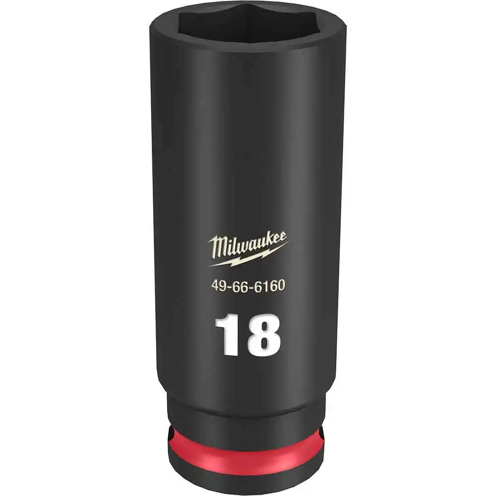 MILWAUKEE SHOCKWAVE 3/8" Drive 18mm Deep 6 Point Impact Socket 49666160