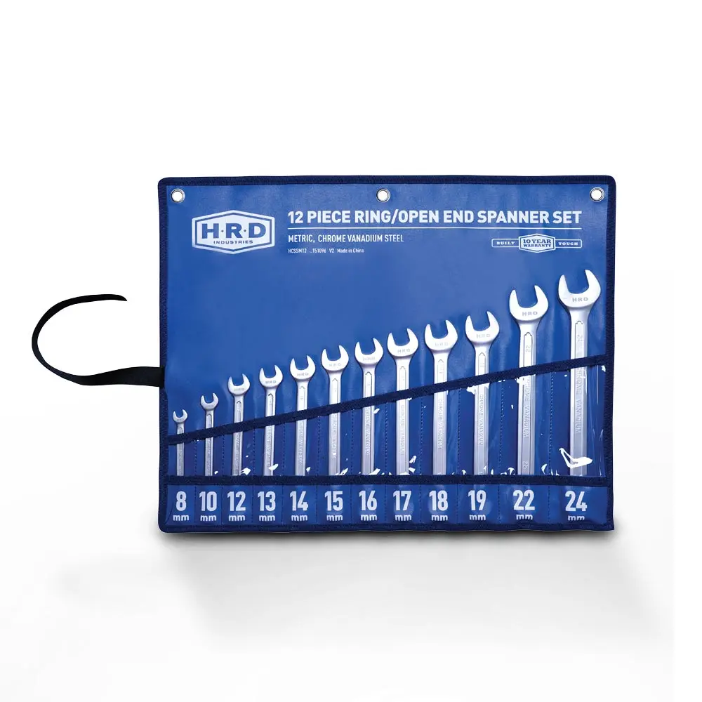 HRD 12 Piece 8-24mm Ring & Open End Spanner Set HCSSM12