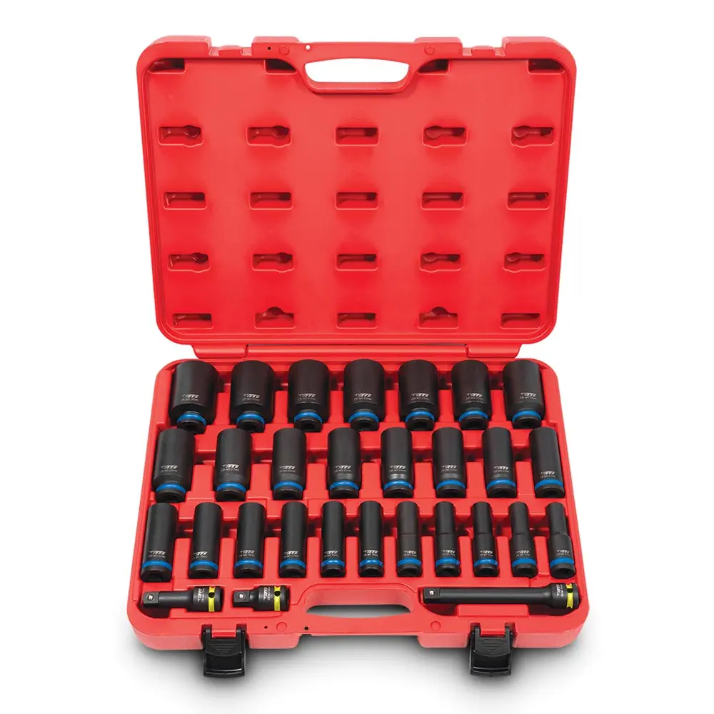 TTI 1/2inch Deep Metric 10-36mm Impact Socket Set - 29 Piece TT12D29ISS