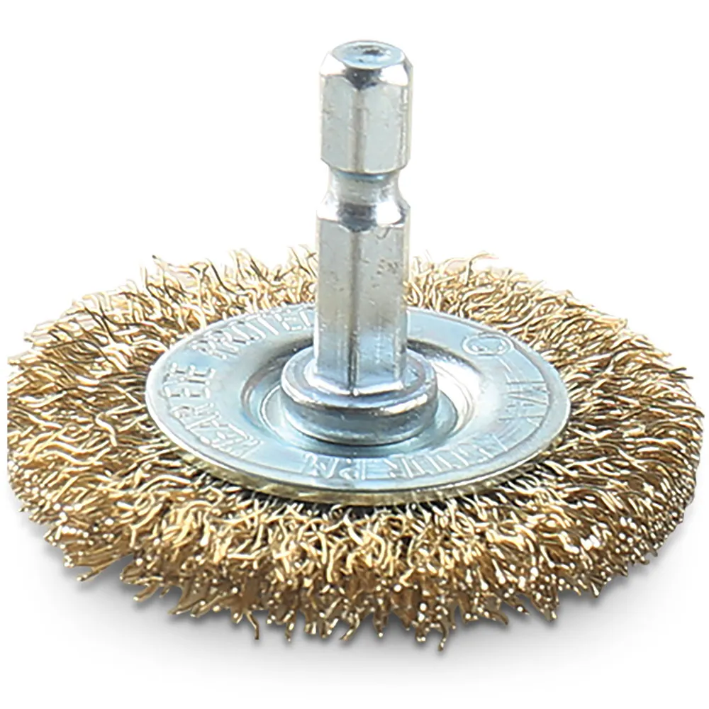 DETROIT 50mm 1/4inch Hex Crimp Mounted Wire Wheel Brush DWWM50