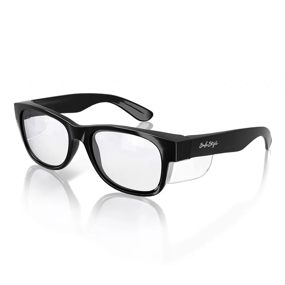 SAFESTYLE Classics Black Frame Clear UV400 Lens Safety Glasses CBC100