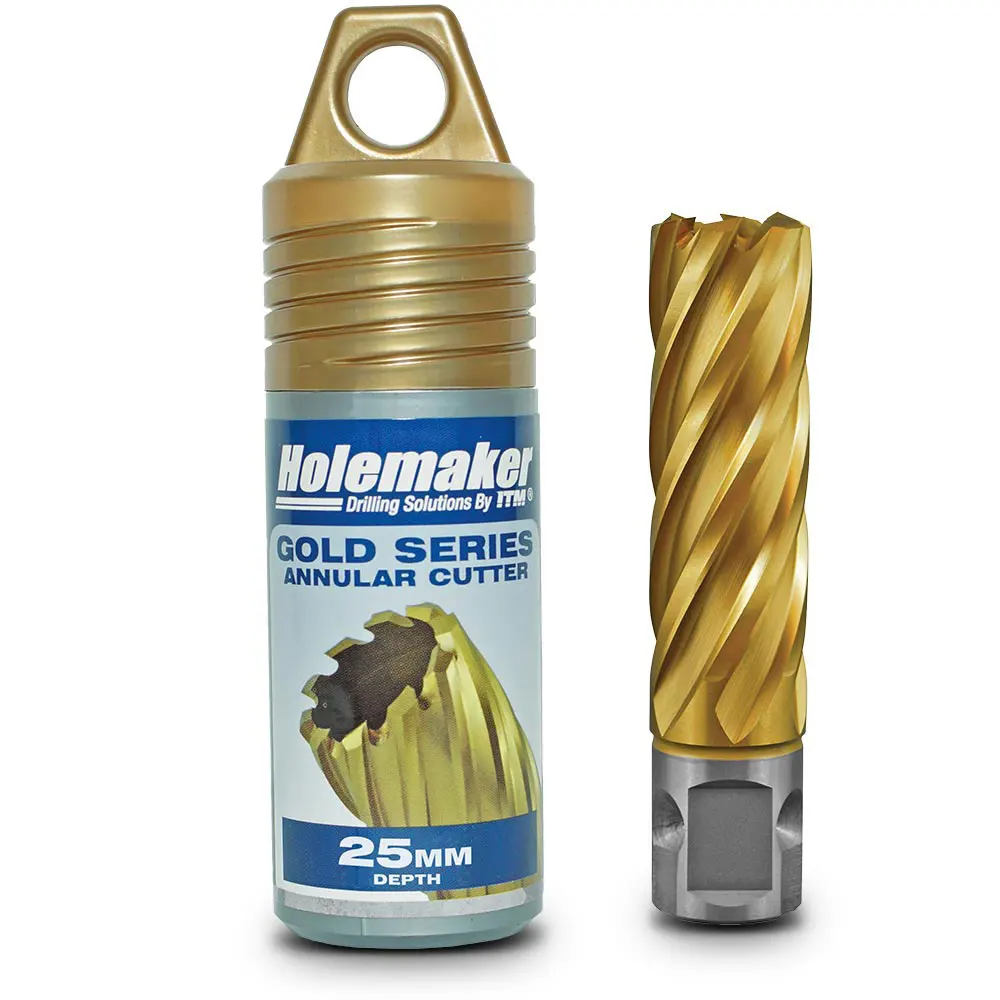HOLEMAKER 40 x 25mm HSS-TiN Multifit Annular Cutter - GOLD SERIES