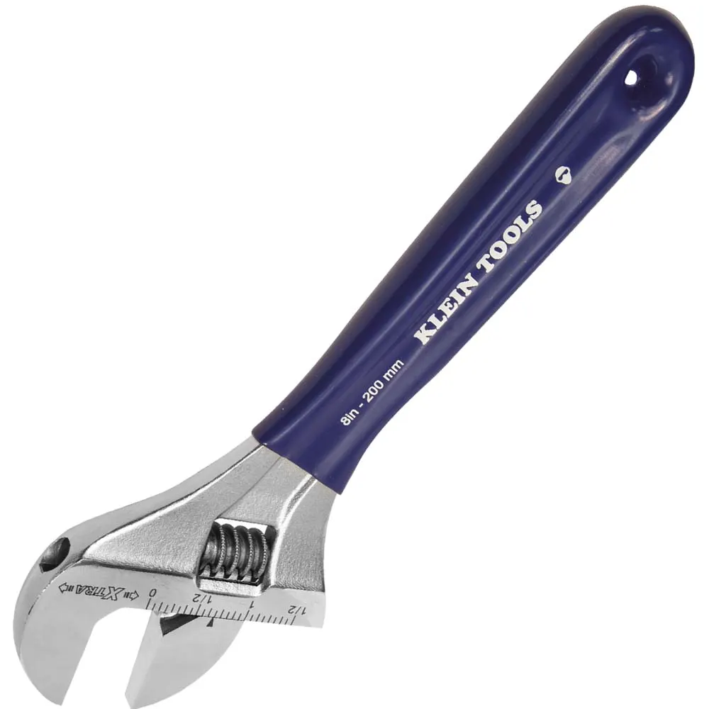 KLEIN 8inch Adjustable Wrench Extra-Wide Jaw A-D509-8
