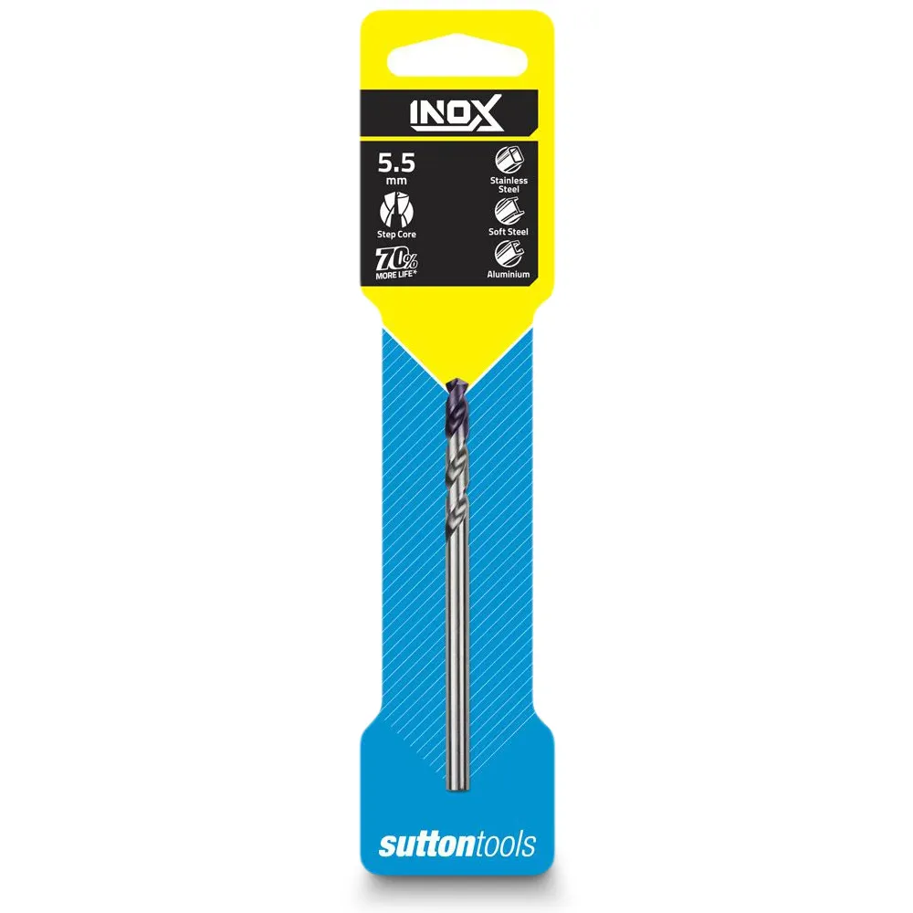 SUTTON 5.5 x 93mm HSS-TiAIN Jobber Drill Bit for Stainless - INOX