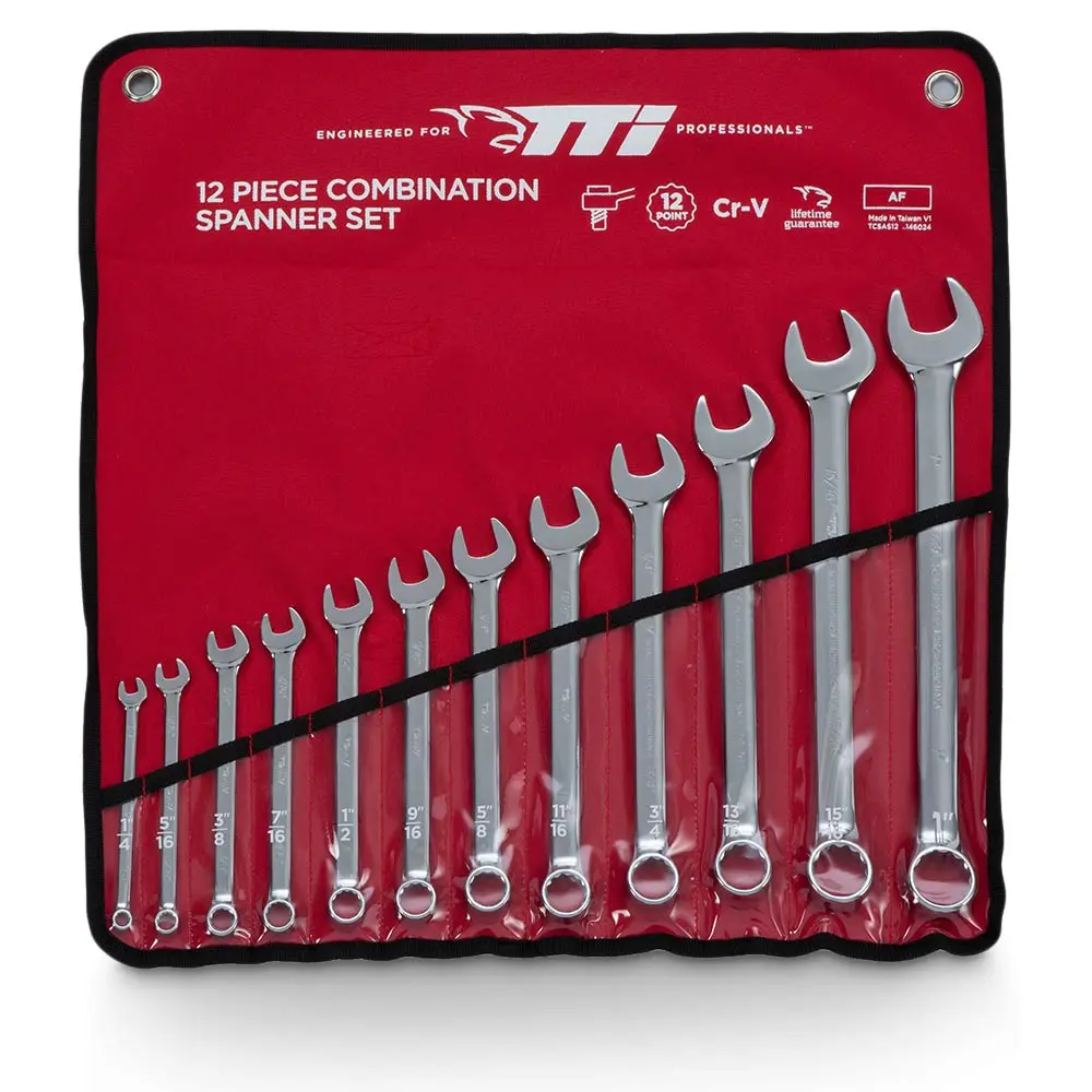 TTI AF Combination Ring/Open-End Spanner Set - 12 Piece TCSAS12
