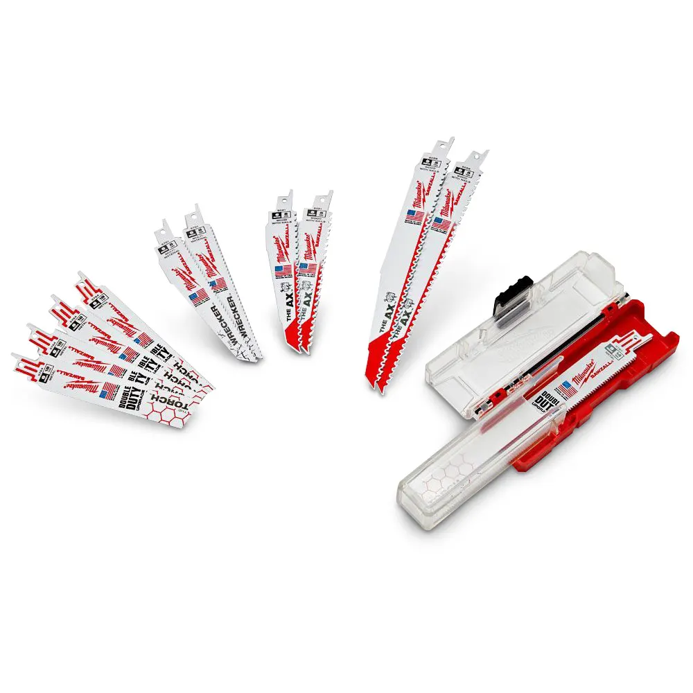 MILWAUKEE Reciprocating Saw Blade Set for Wood & Metal Cutting - SAWZALL - 12 Piece 49222229