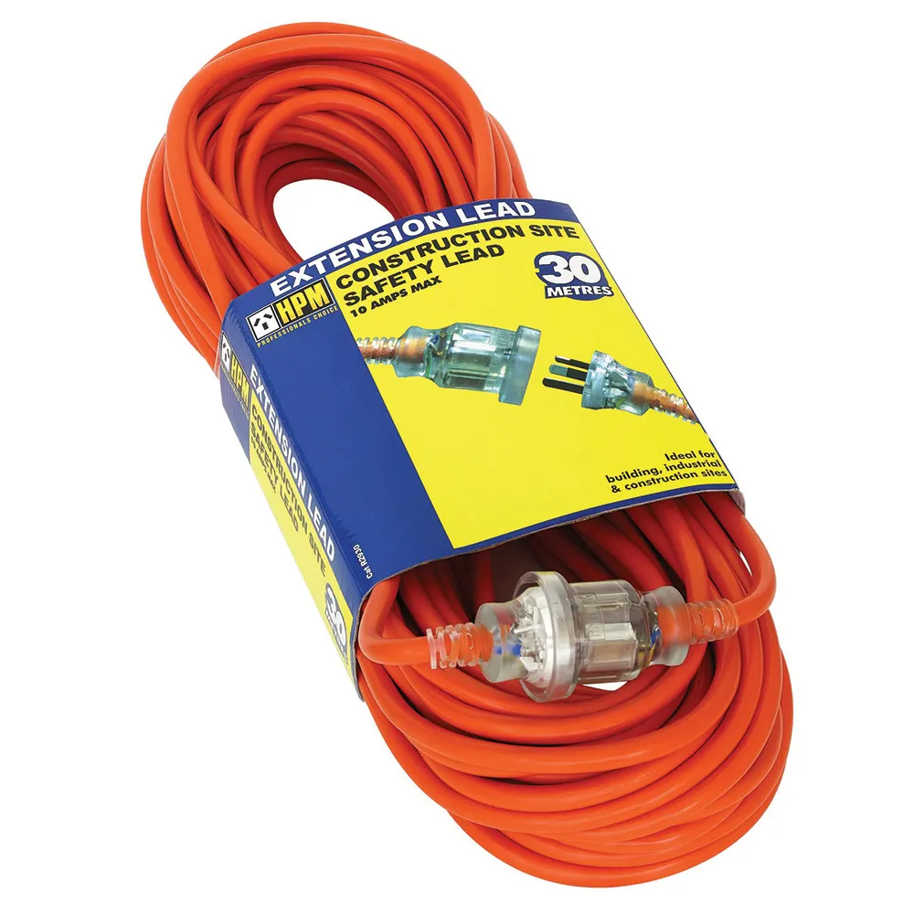 HPM 30m 10A 1.5mm Extension Lead & Plug Construction Site R2930