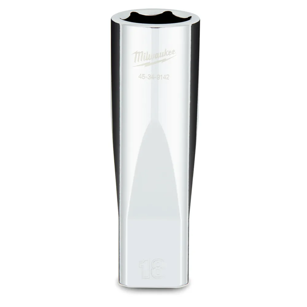 MILWAUKEE 1/2 Drive 18mm Metric 6-Point Deep Socket 45349142