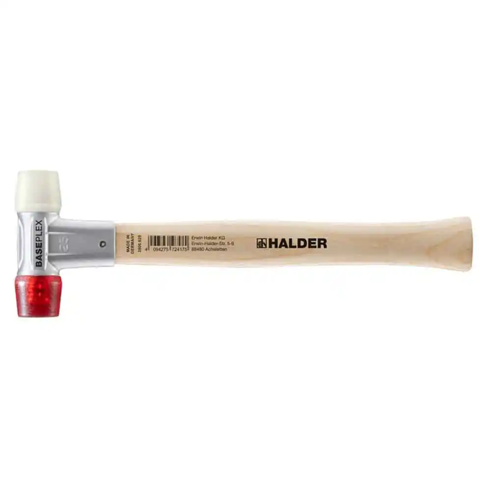 HALDER 40mm 400g Soft-Face hammer Nylon/Acetate Tips Wood Handle 3968.04