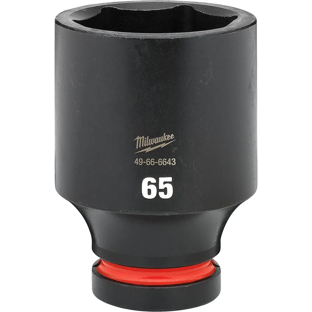 MILWAUKEE SHOCKWAVE 1inch Drive 65mm Deep 6 Point Impact Socket 49666643