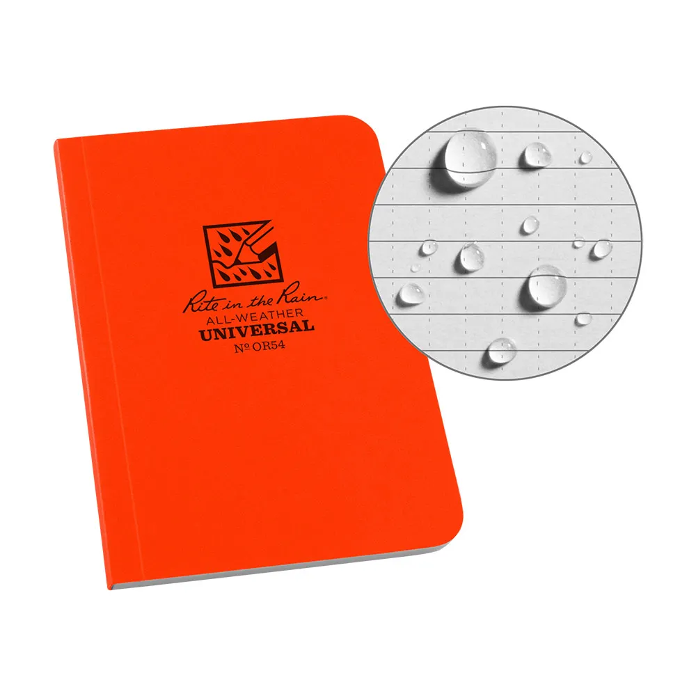 RITE IN THE RAIN Bound Soft Cover 3.125 X 5 Field Flex Book - Universal - Blaze Orange XROR54