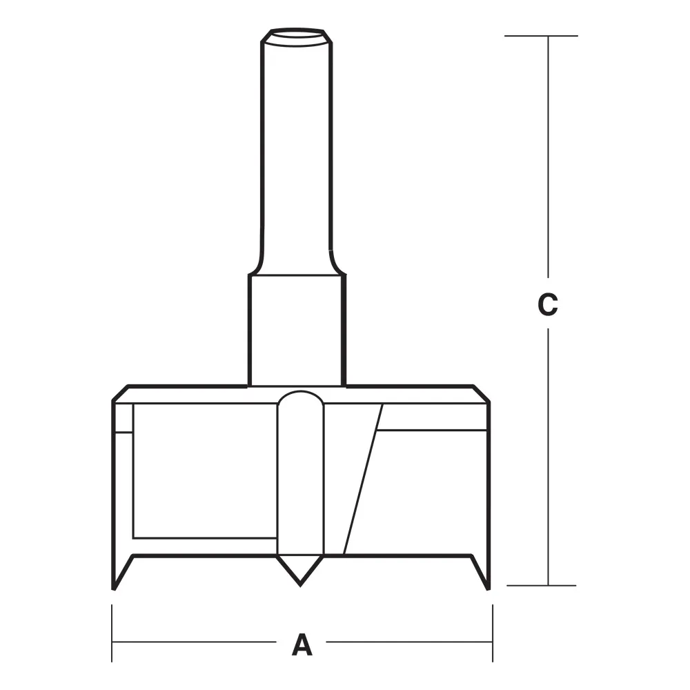 CARBITOOL Router Bit TCT Hinge Boring Drill 30mm-Diameter 1/2inch -Shank TH 30 1/2