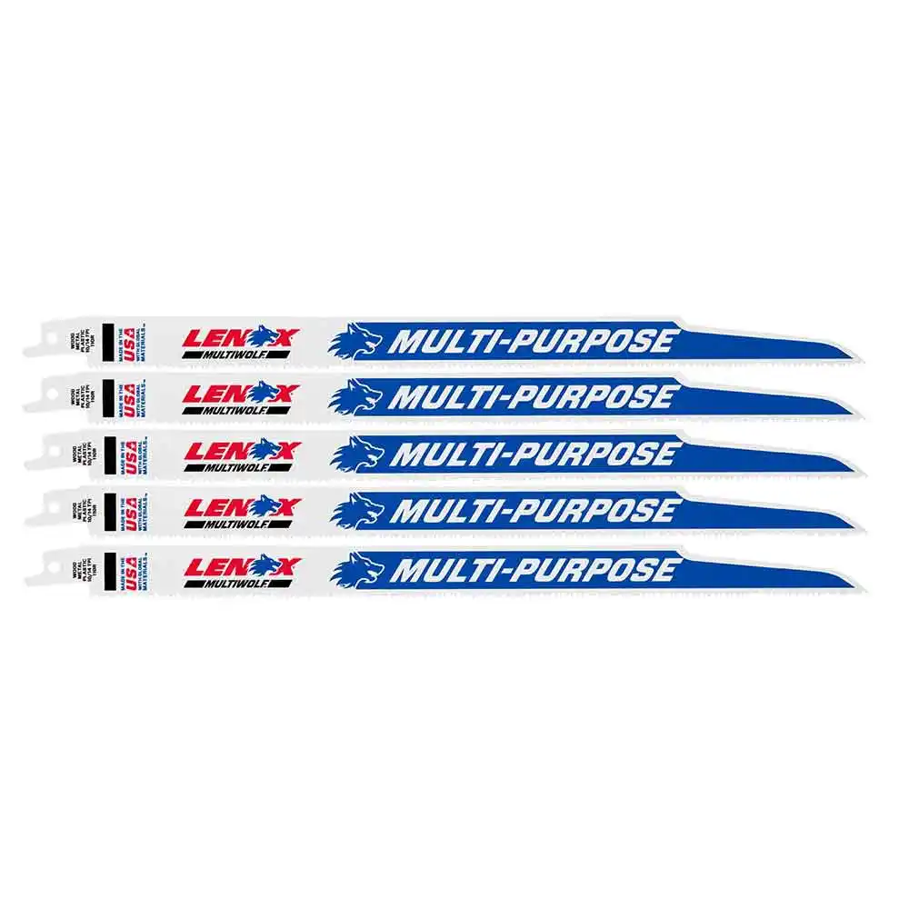 LENOX 300mm 10/14 TPI General Purpose Bi-Metal Reciprocating Saw Blades - 5 Piece 20583110R