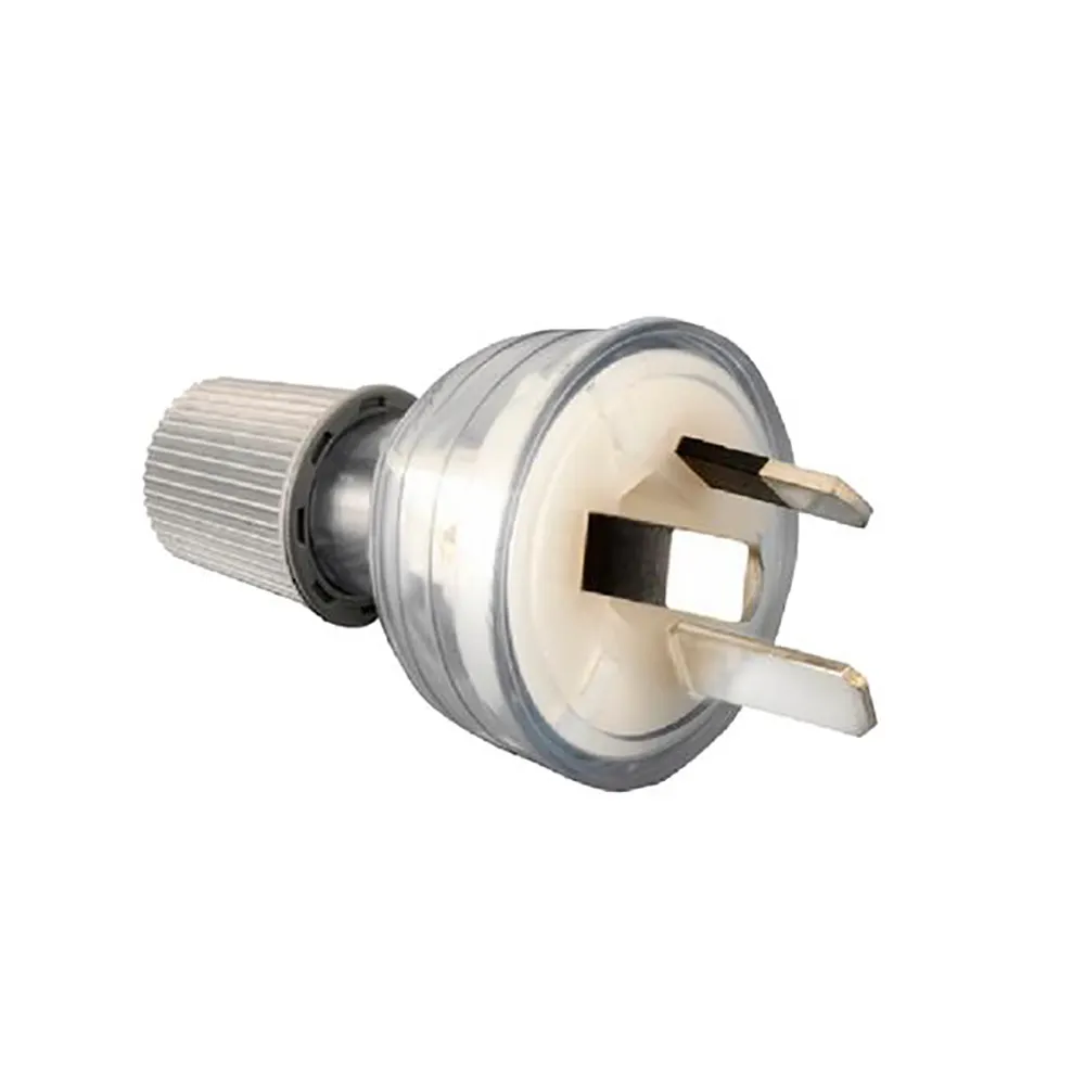 HPM 8mm 10AMP Plug Top Cable 3 Pin Male Clear CD100LCL