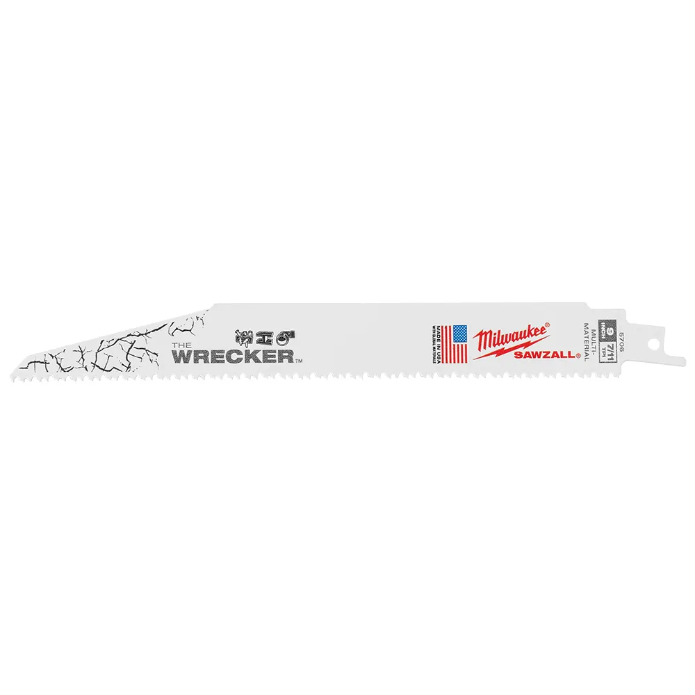 MILWAUKEE 230mm 7/11TPI Bi-Metal Reciprocating Saw Blade for Wood & Metal Demolition - THE WRECKER - 25 Piece 48008706