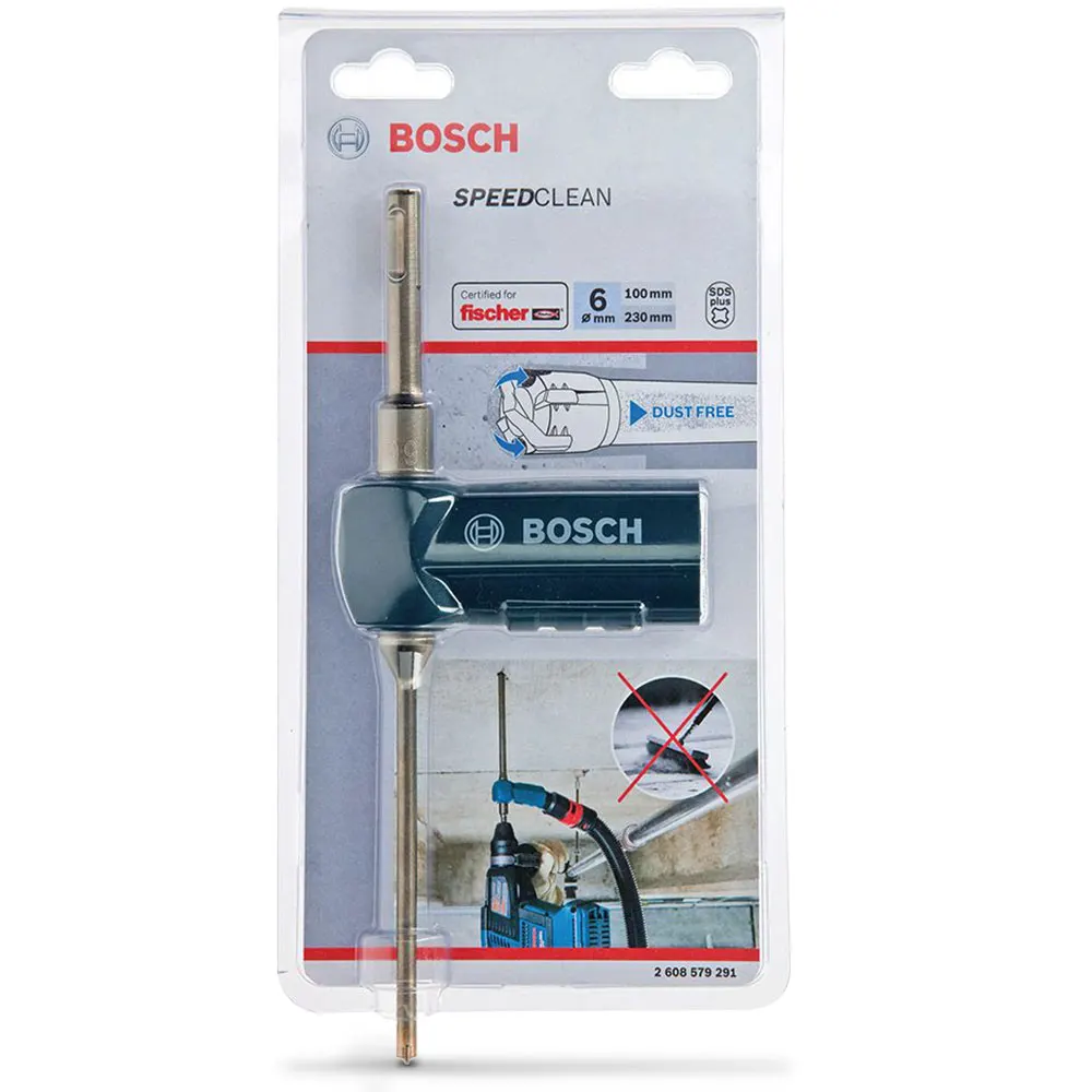 BOSCH 6.0 x 230mm 2-Cutter SDS-Plus TCT Dust Extraction Hammer Drill Bit - SPEEDCLEAN