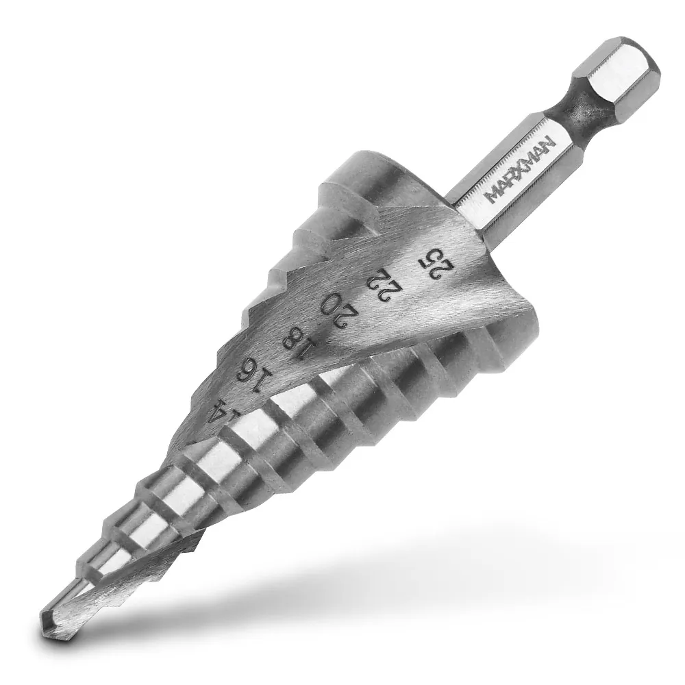 MARXMAN 4-25mm 1/4-Hex HSS Metal 11-Step Spiral Drill Bit MSDSP425HX