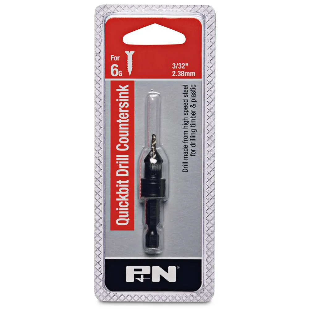 P&N QUICKBITS 3/32inch HSS Drill & Countersink for Wood