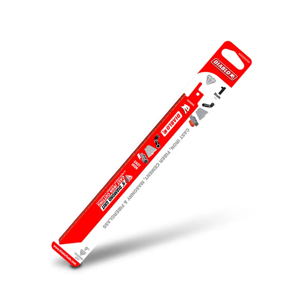 DIABLO 229mm Diamond Grit Recip Blade for Cast Iron, Fibre Cement, Masonry, & Fibreglass 2610052330