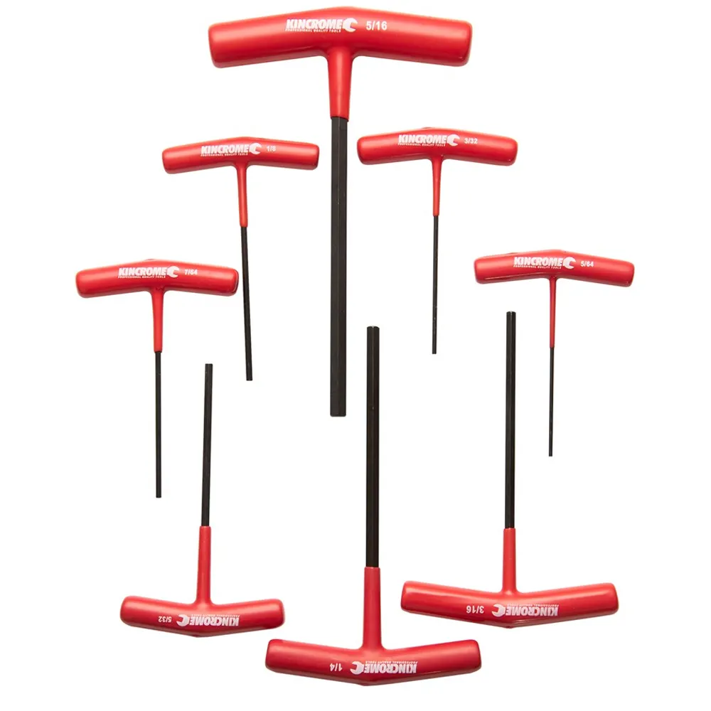 KINCROME 5/64-5/16inch T-Handle Hex Ket Set Imperial - 8 Piece K5282