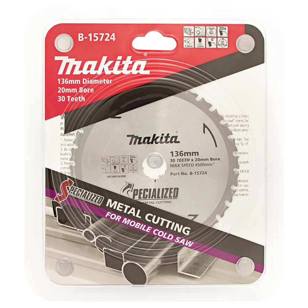 MAKITA 136mm 30T TCT Circular Saw Blade for Metal Cutting - SPECIALIZED