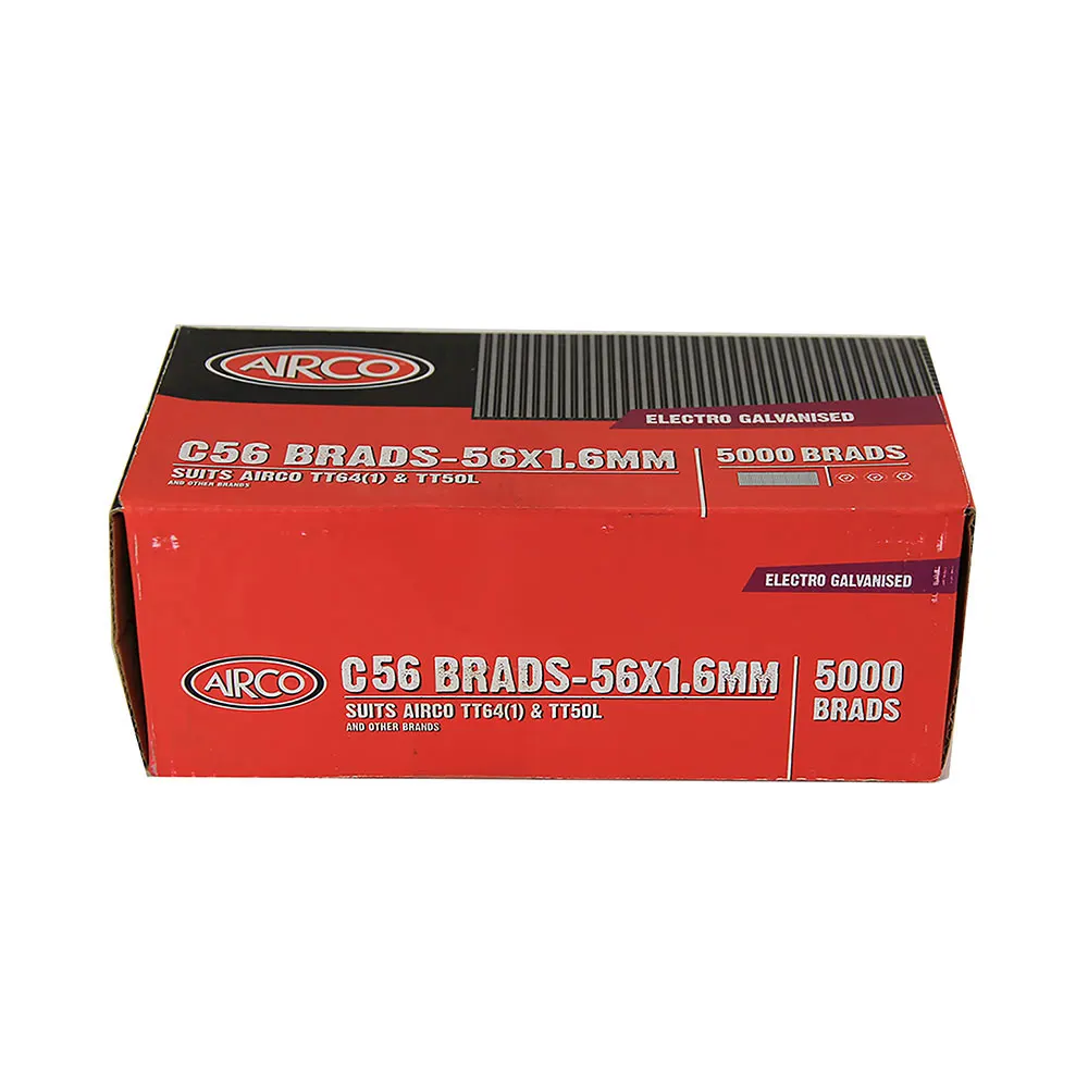 AIRCO C Series Electro Galvanised Brad Nail - 56mm Box of 5000 BC16560