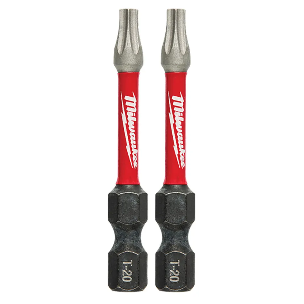MILWAUKEE T20 x 50mm Torx Insert Screwdriver Bit - SHOCKWAVE - 2 Piece 48324984