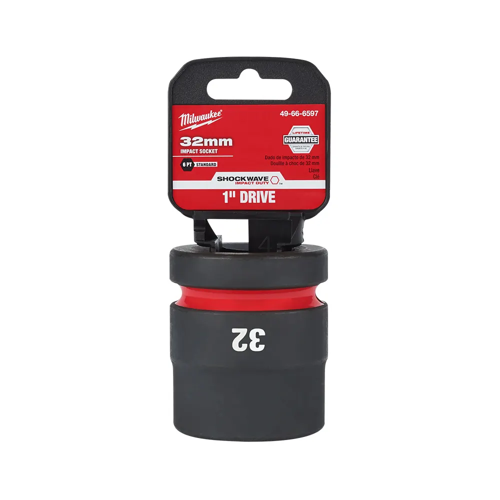 MILWAUKEE SHOCKWAVE 1inch Drive 32mm Standard 6 Point Impact Socket 49666597