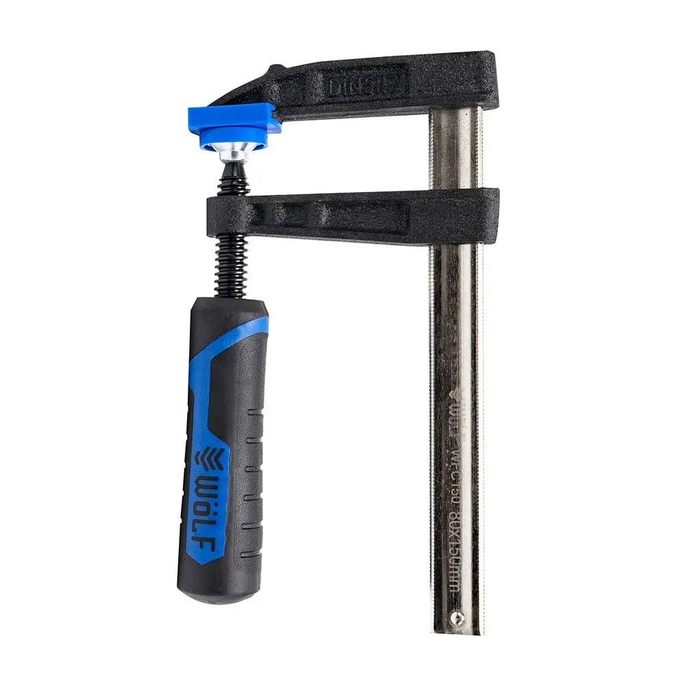 WOLF 150mm x 80mm HD Cast Iron Rubber Handle F Clamp WFC150